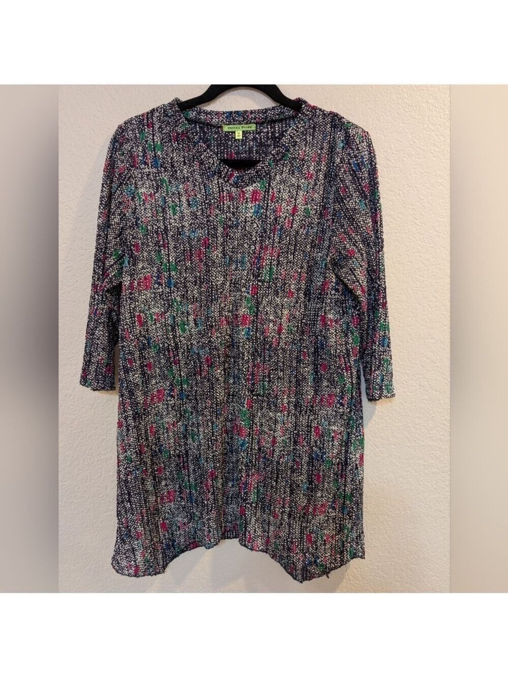 Trisha Tyler Multicolor Tunic Dress Medium 3/4 Sleeves